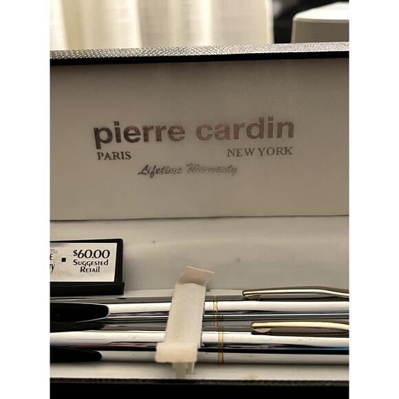 Vintage‎ Pierre Cardin Pen/Pencil Set Classic Retro Chrome Gold - Picture 2 of 8